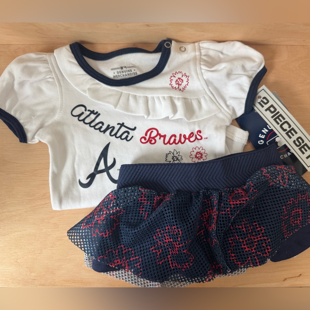 Atlanta Braves Infant Onesie with Skirt